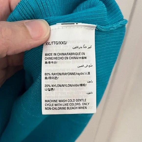 INC International Concepts Teal Quarter Zip Ribbed Sweater XXL - Picture 6 of 11